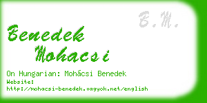 benedek mohacsi business card