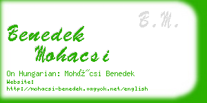 benedek mohacsi business card